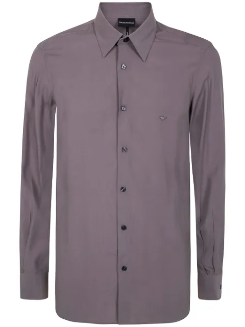 Emporio Armani embroidered-logo shirt