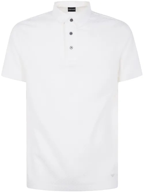 Polo en coton à boutonnière - Emporio Armani - Modalova