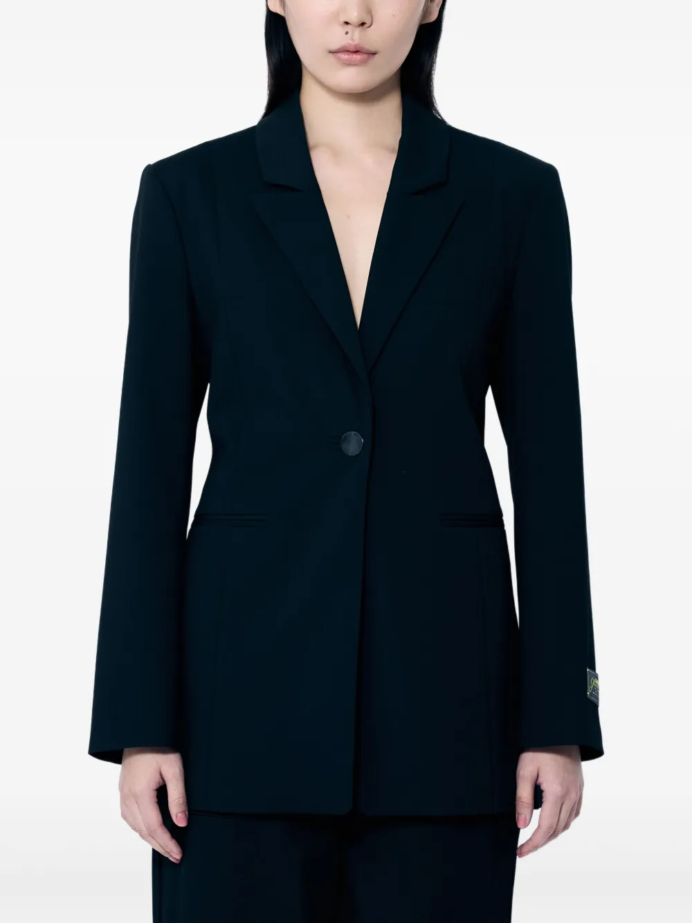 Ganni Women Solid Twill Suiting Blazer In Black