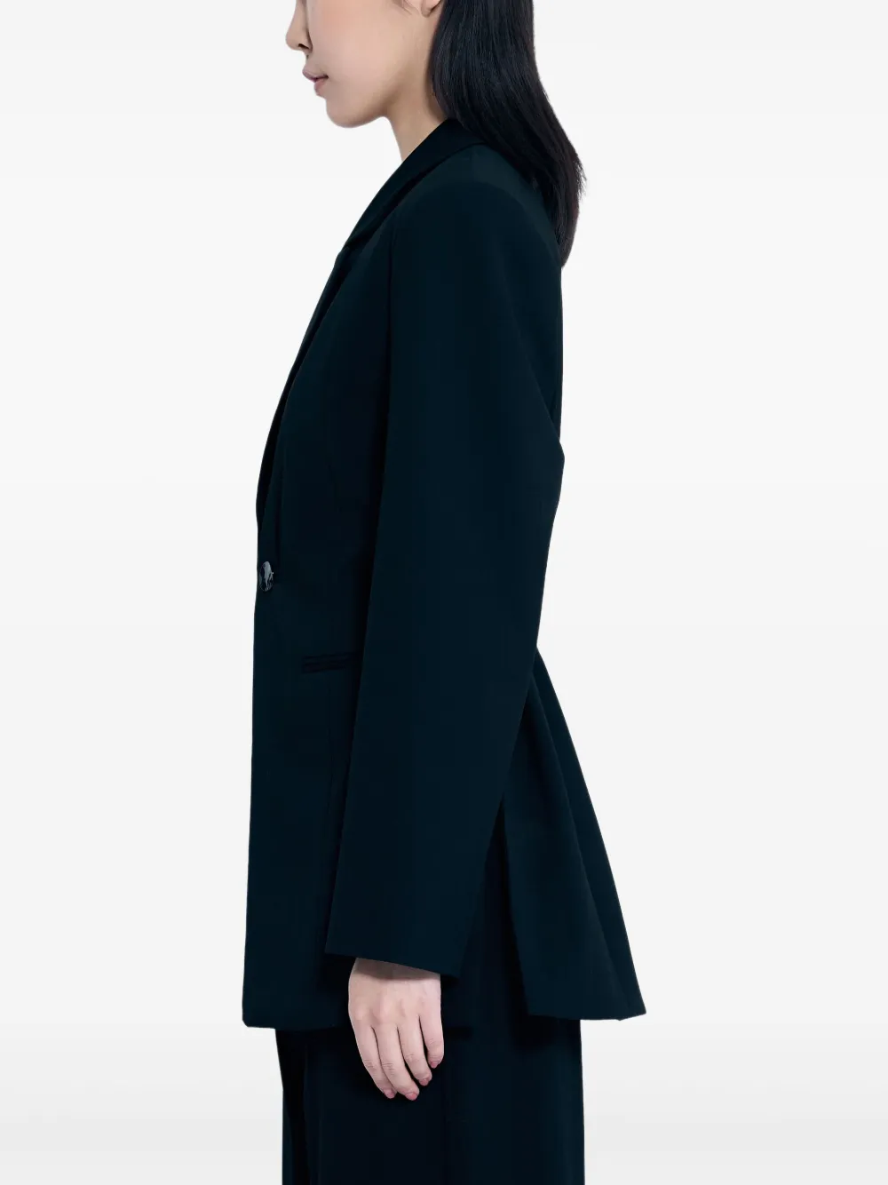 Ganni Women Solid Twill Suiting Blazer In Black