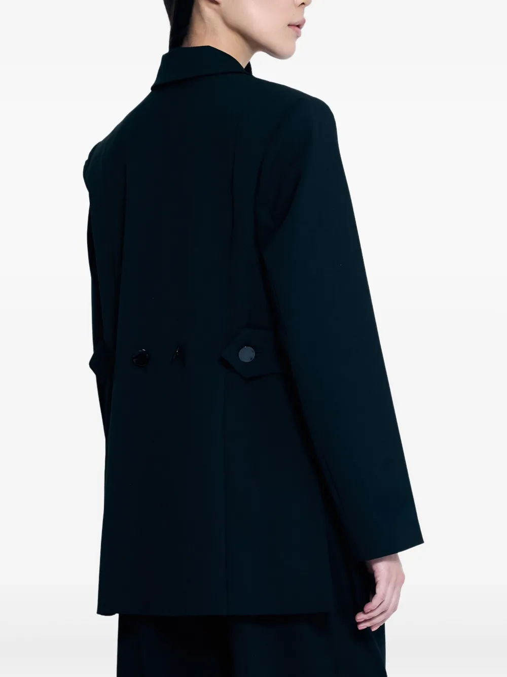 Ganni Women Solid Twill Suiting Blazer In Black