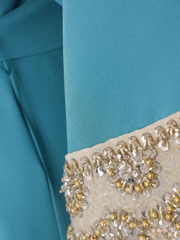Valentino Garavani Kaftan Dress In Embroidered Cady Couture | Blue |  FARFETCH
