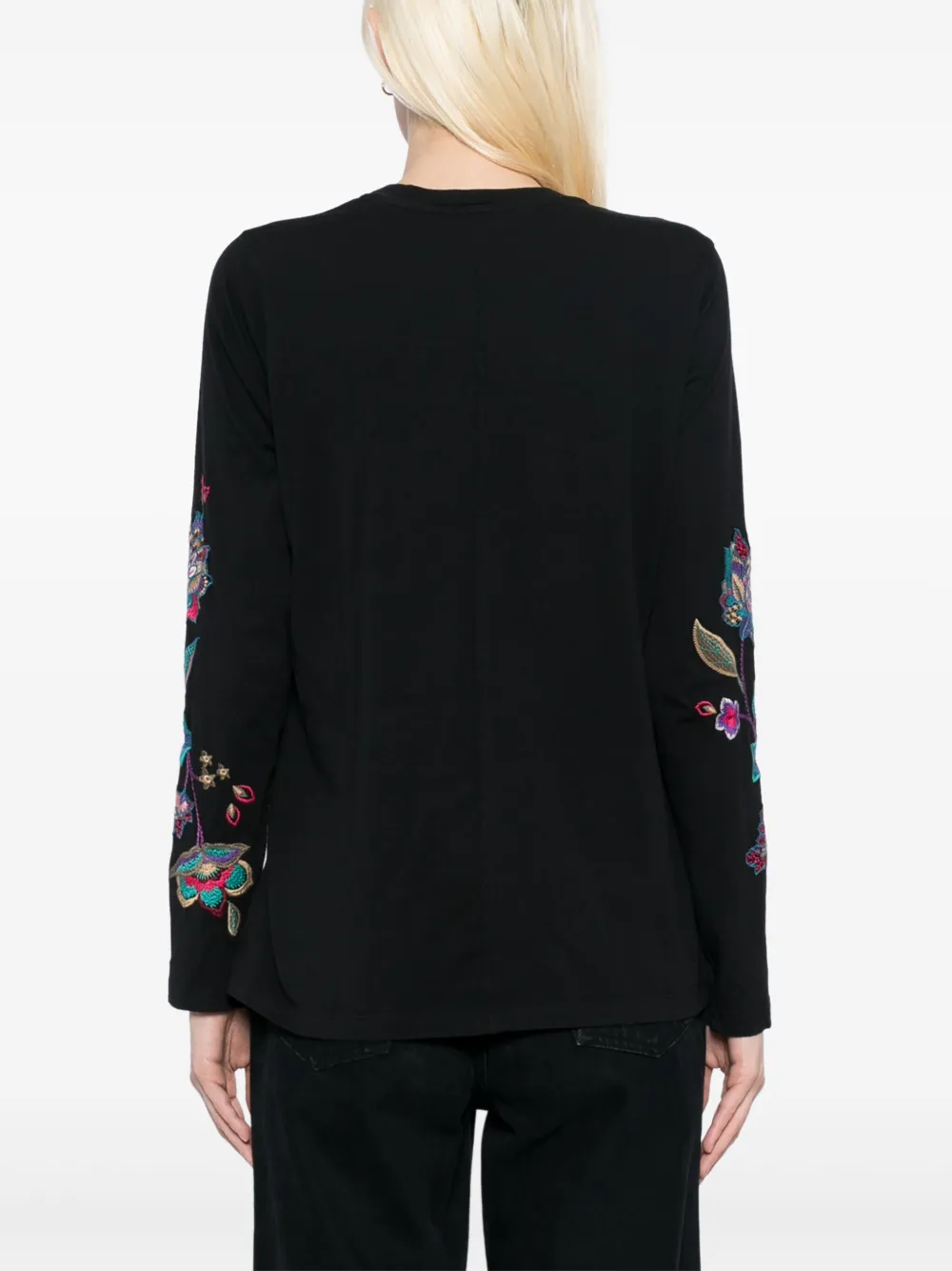 JOHNNY WAS RAW-SEAM CREW-NECK T-SHIRT