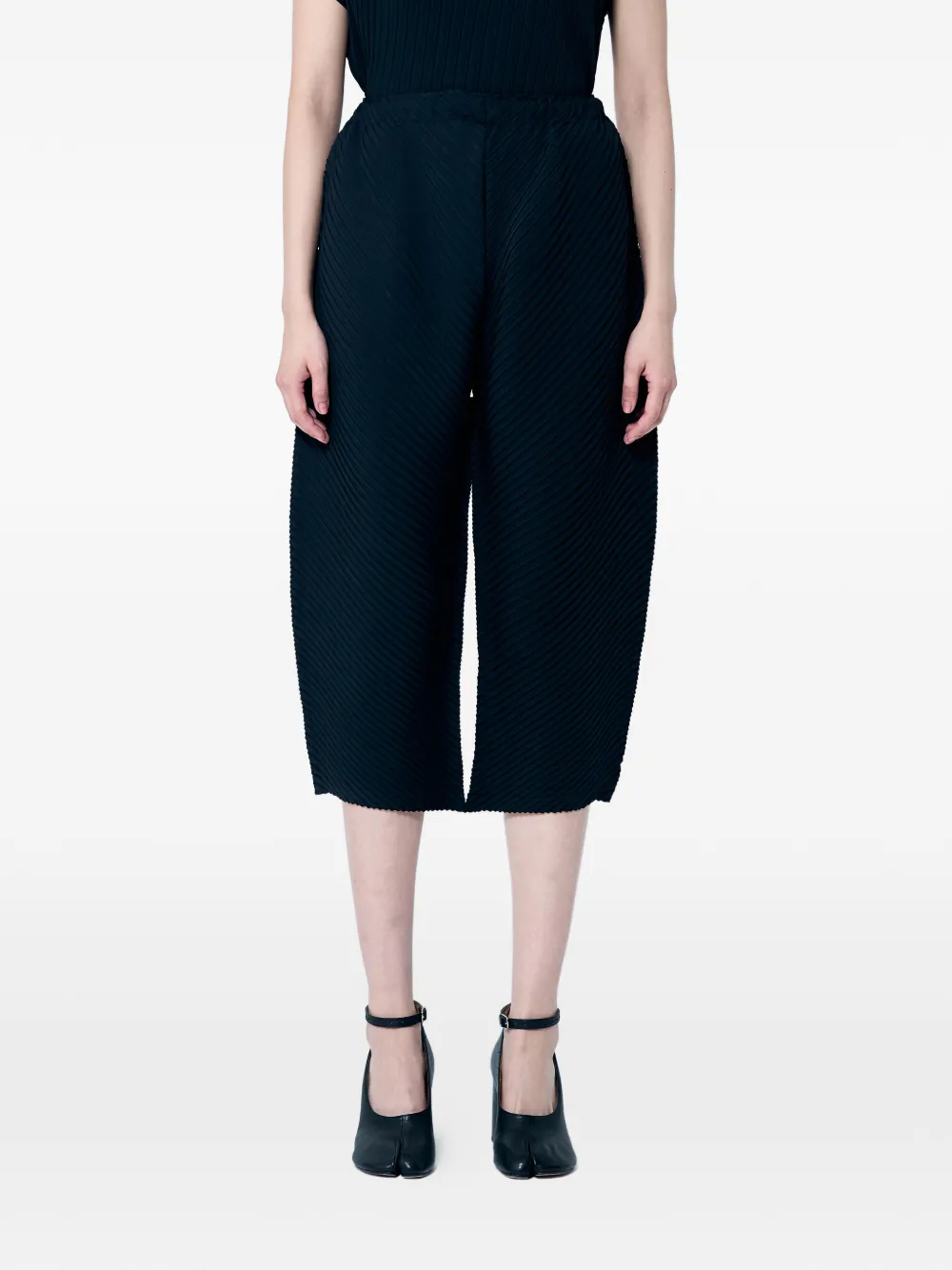 Issey Miyake Pantaloni plissé - Nero