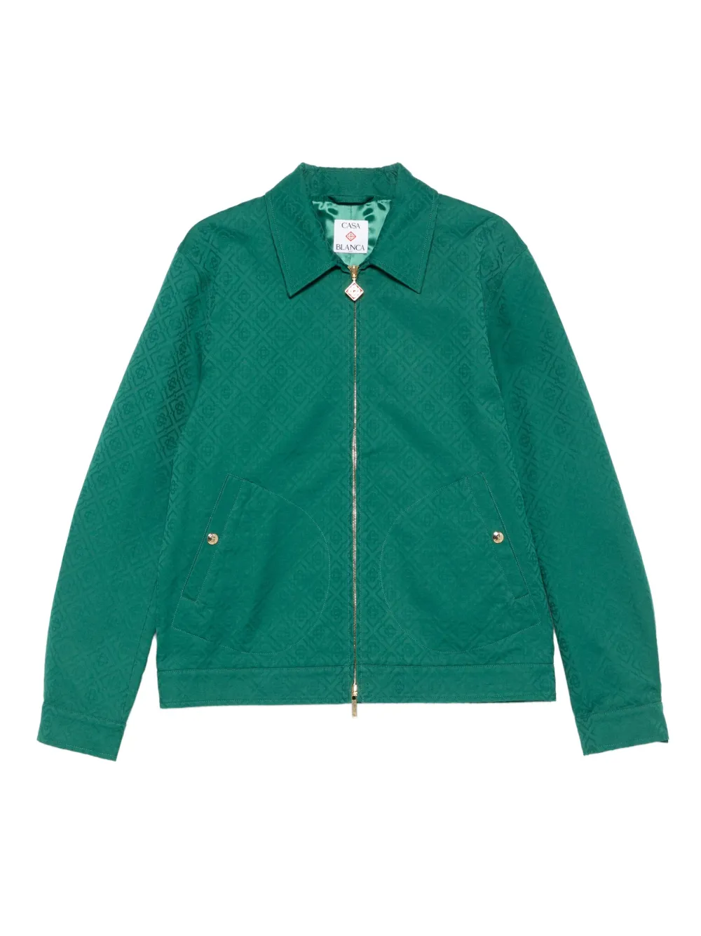 Casablanca Shirtjack met monogram-jacquard en rits Groen
