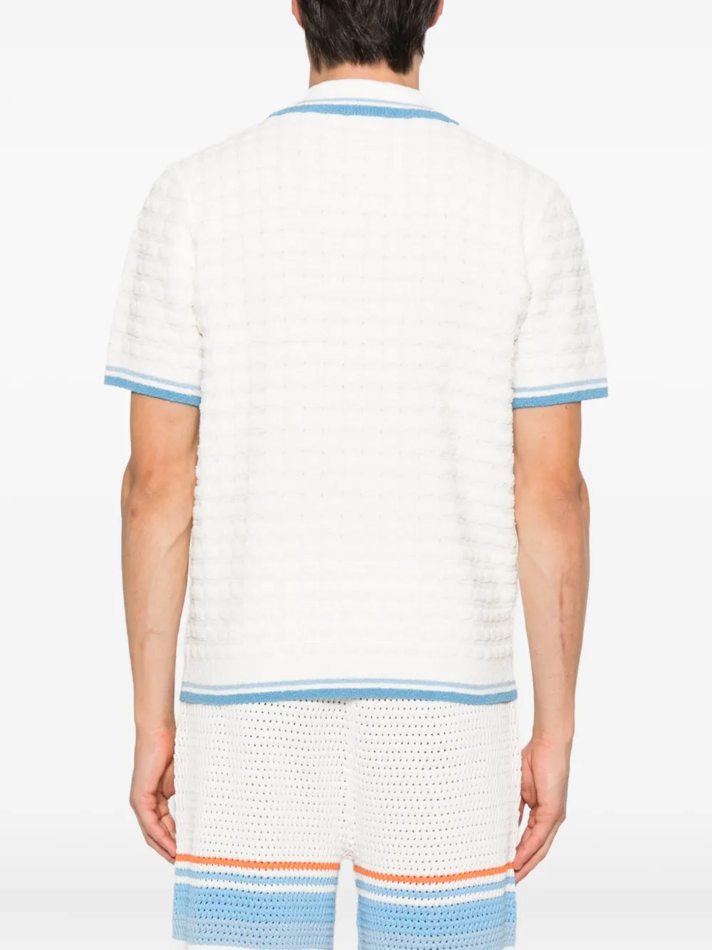 Casablanca Poloshirt met gestreepte afwerking Wit