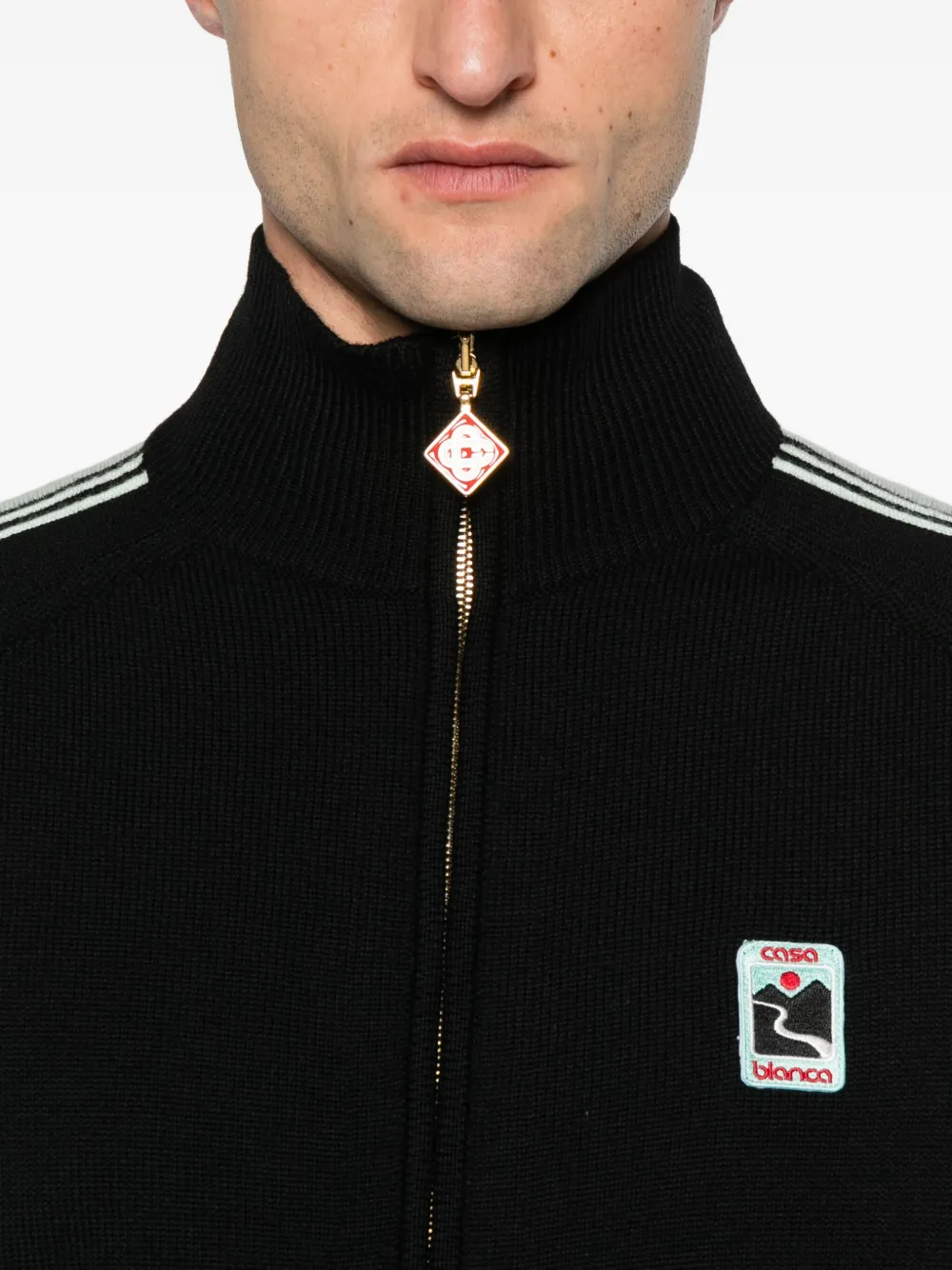 Casablanca stripe-detail sweatshirt Zwart