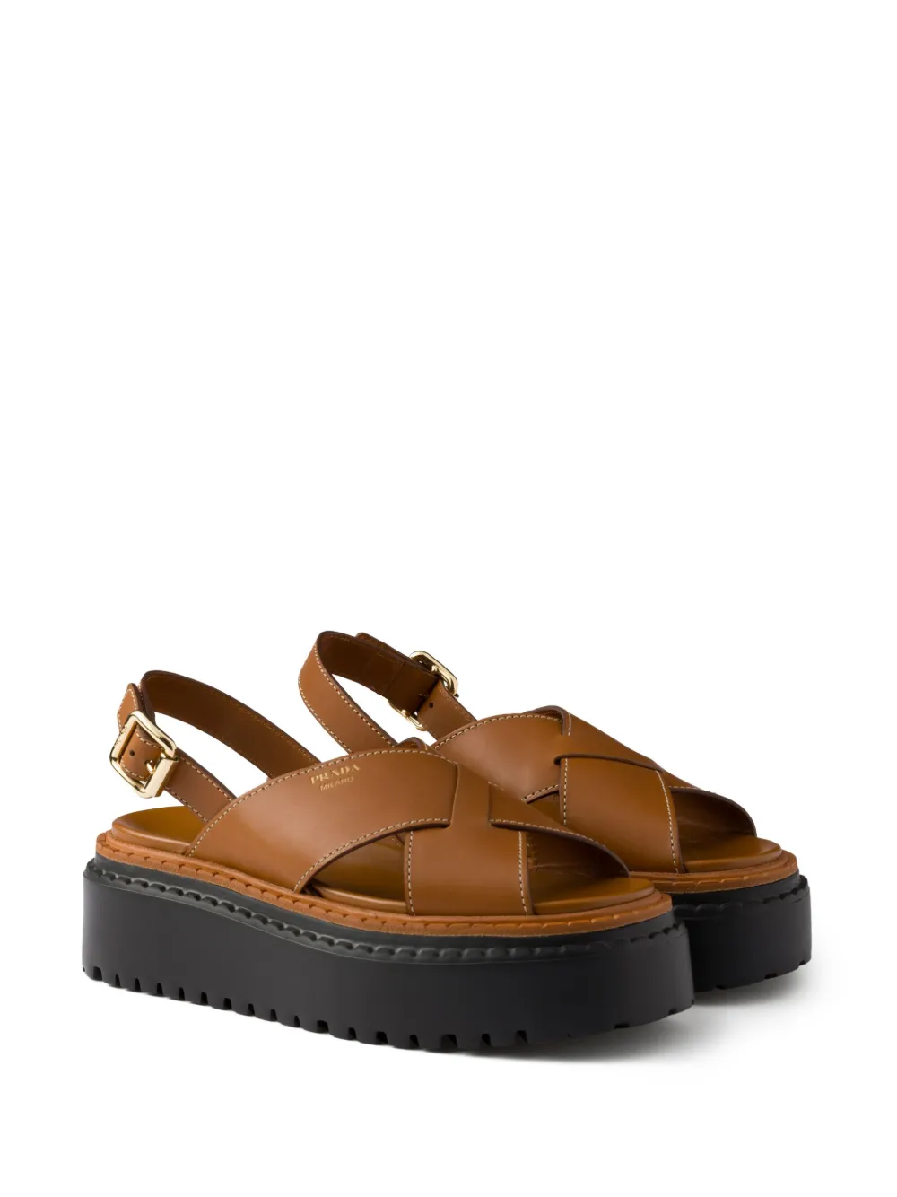 Prada Leren sandalen Bruin