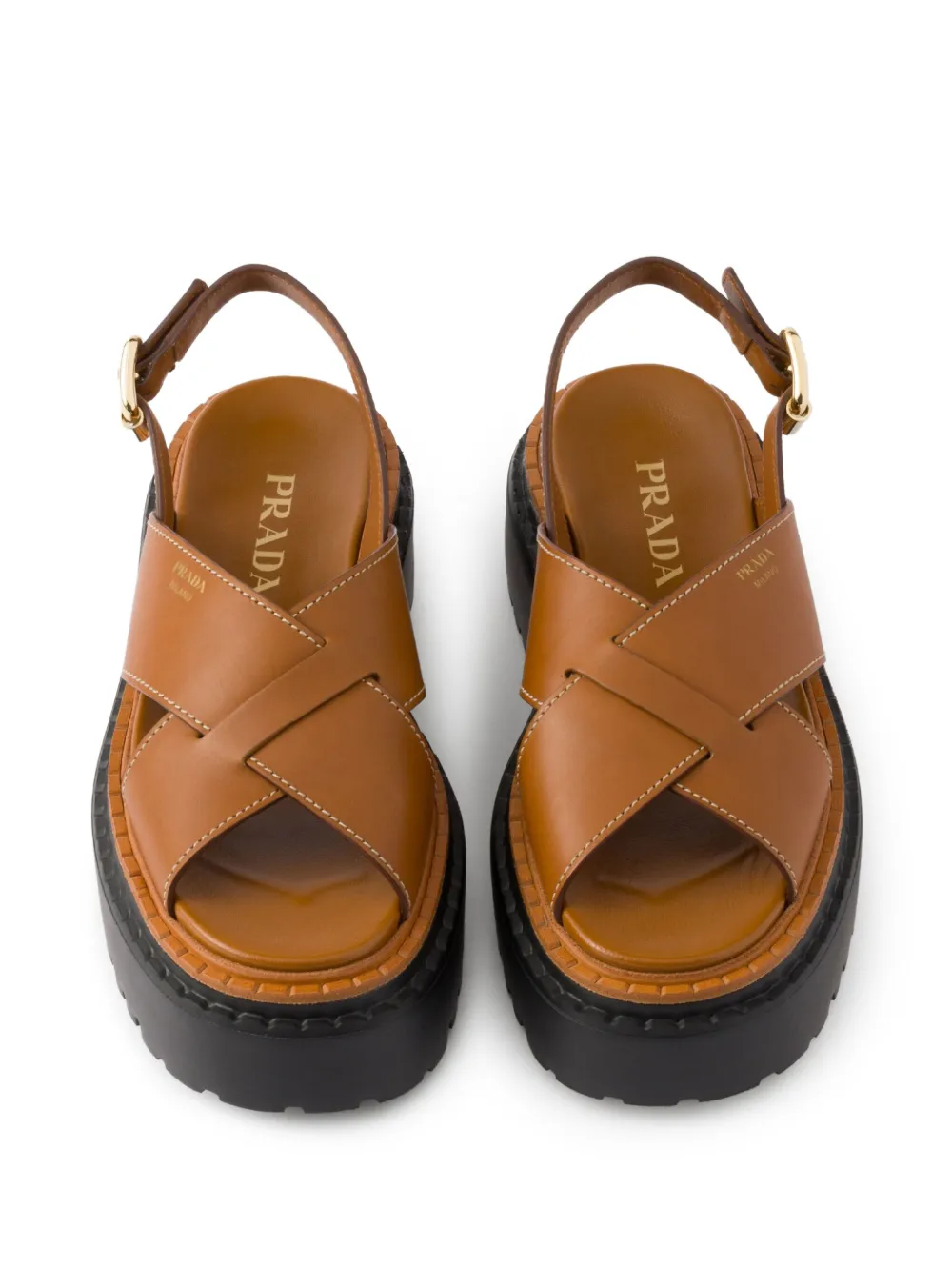 Prada Leren sandalen Bruin