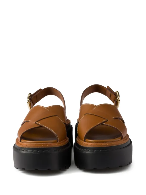 Prada レザー サンダル | ブラウン | FARFETCH JP Prada レザー サンダル | ブラウン | FARFETCH JP