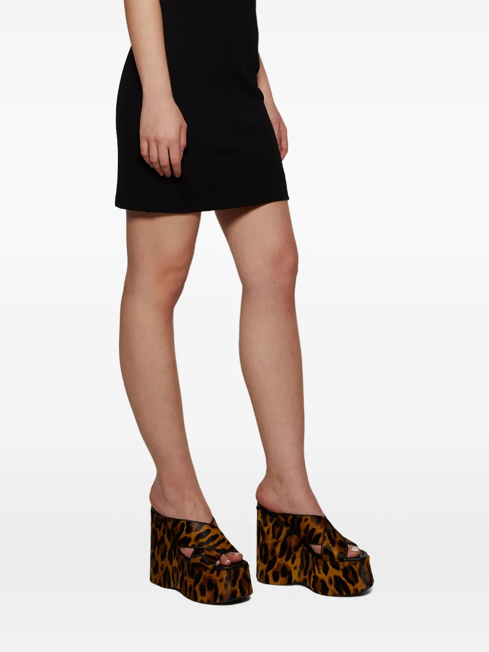 Paris Texas 135mm Mara leopard-print platform sandals Brown