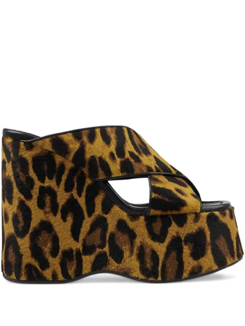 Paris Texas Plateau-Sandalen mit Leoparden-Print 135mm