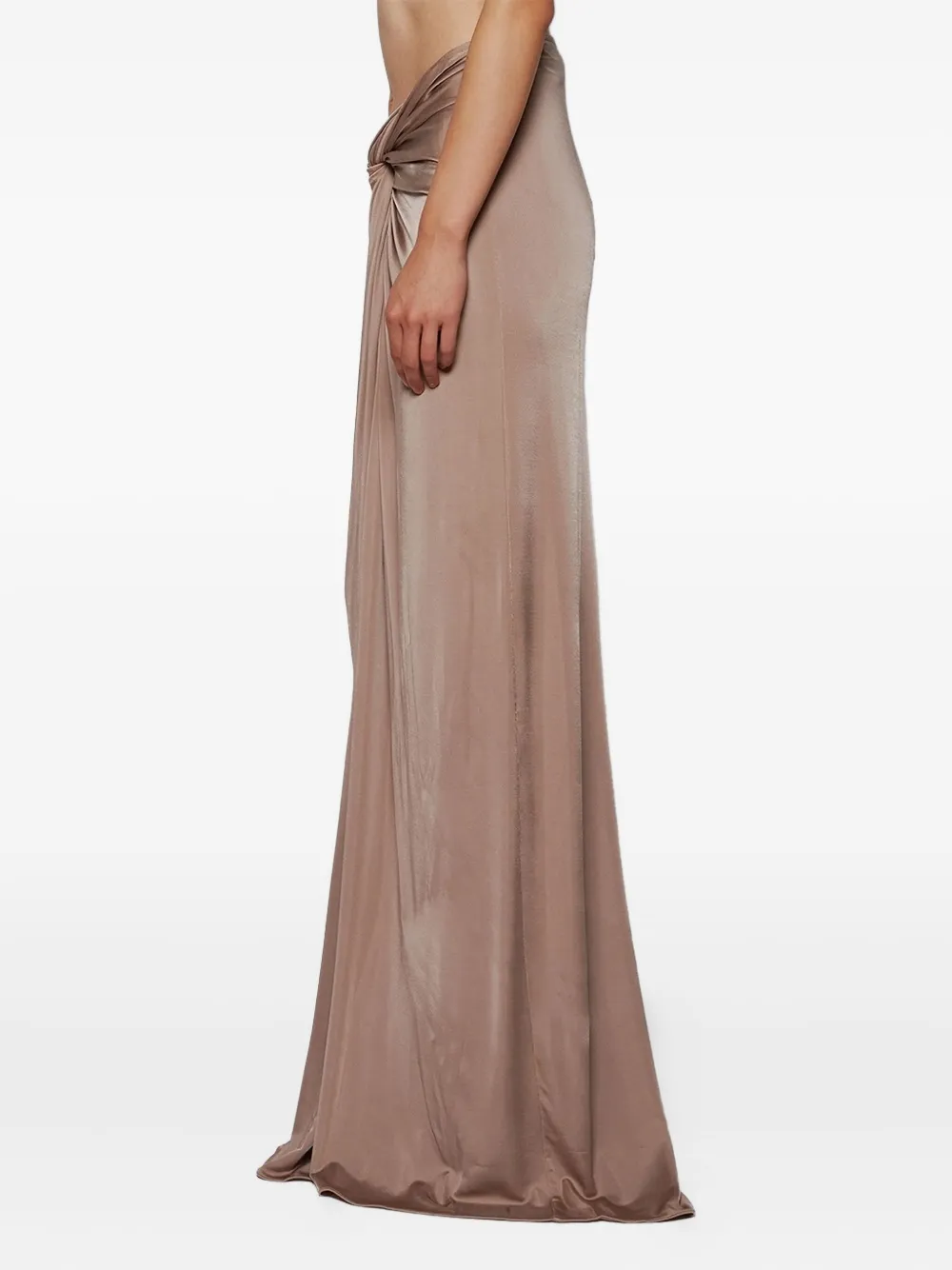 The New Arrivals Ilkyaz Ozel Maxi-rok met gedraaid detail Beige