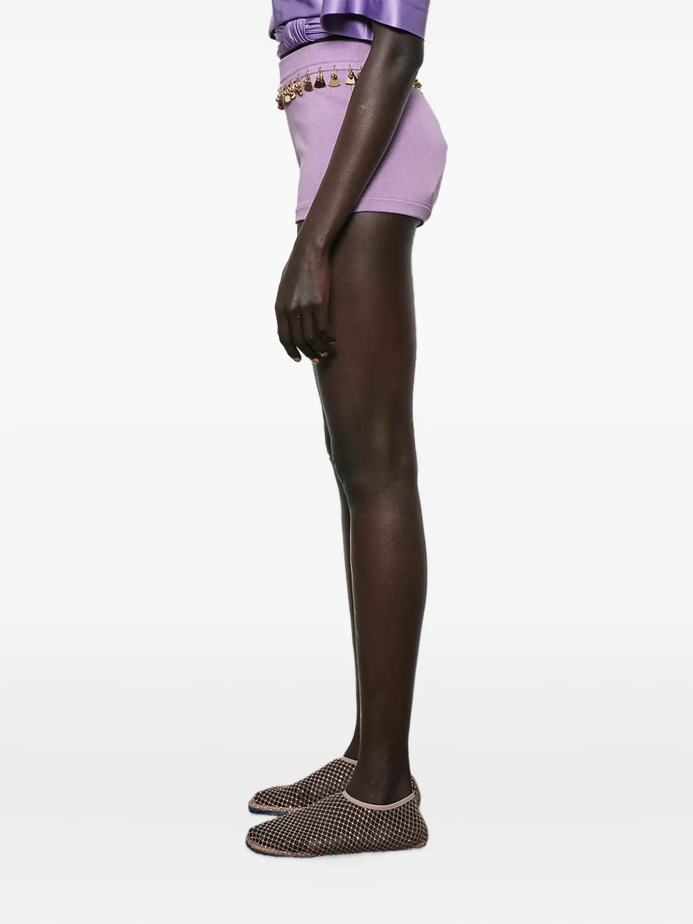 Rabanne embellished knit shorts Paars