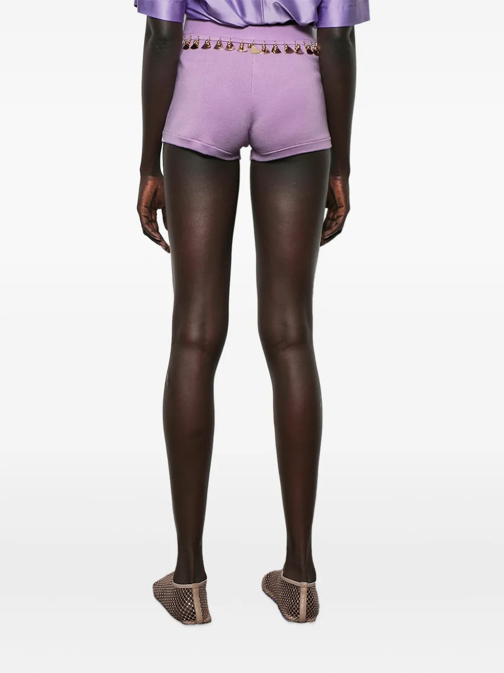 Rabanne embellished knit shorts Paars
