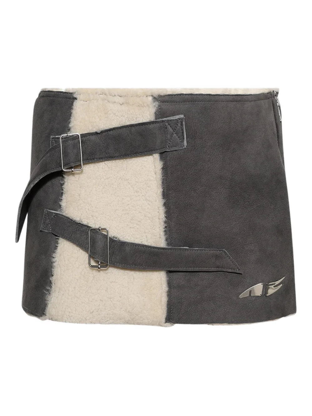 Natasha Zinko Strapped-In suede mini skirt Grijs