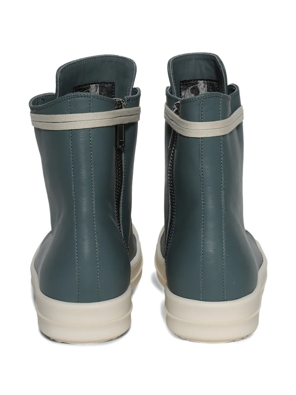 Rick Owens lace-up leather high-top sneakers Green