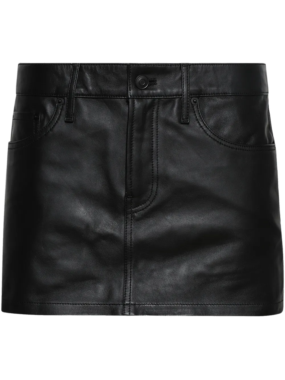 WARDROBE.NYC Leren mini-rok Zwart