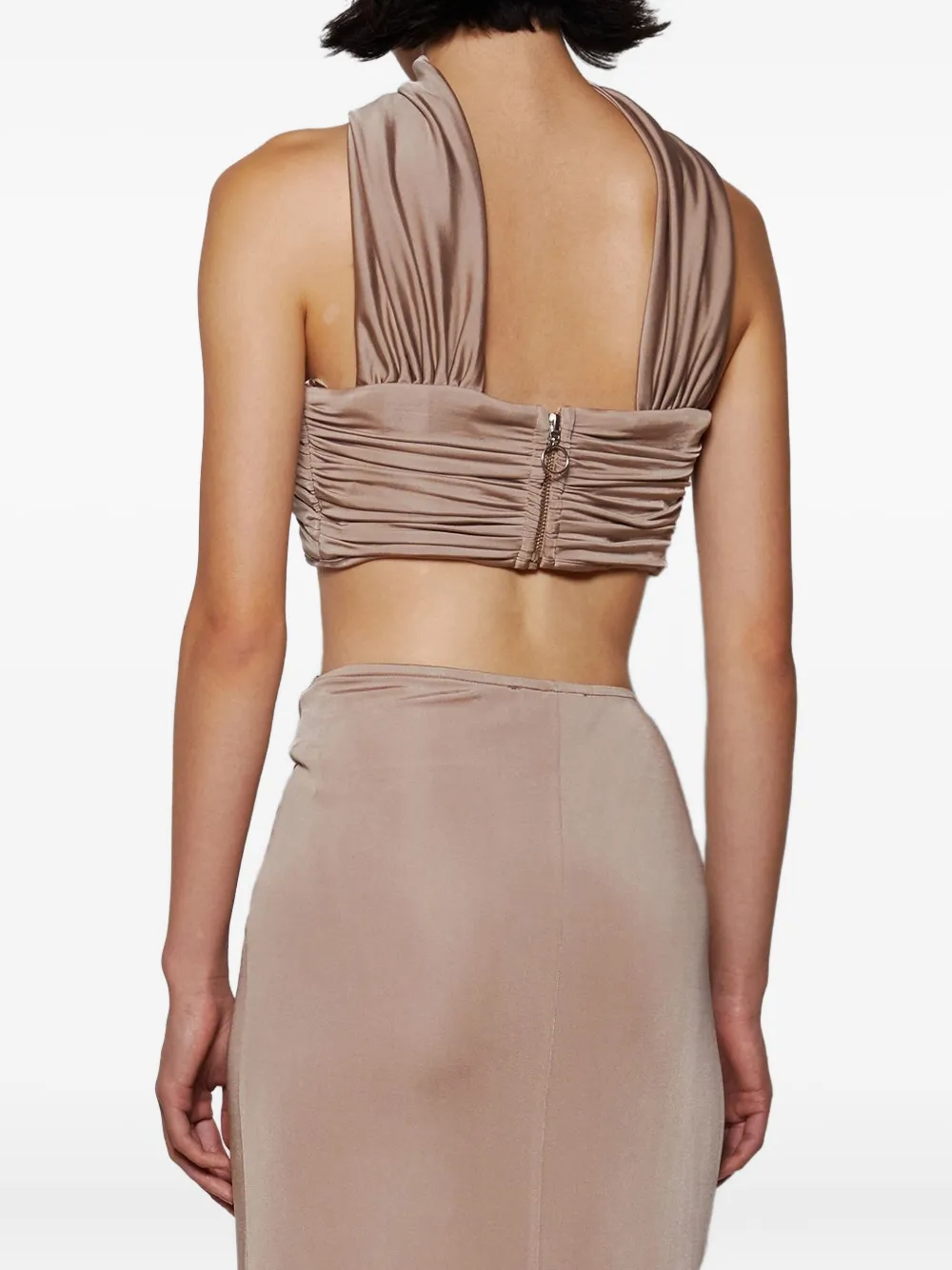 The New Arrivals Ilkyaz Ozel Geplooide haltertop Beige