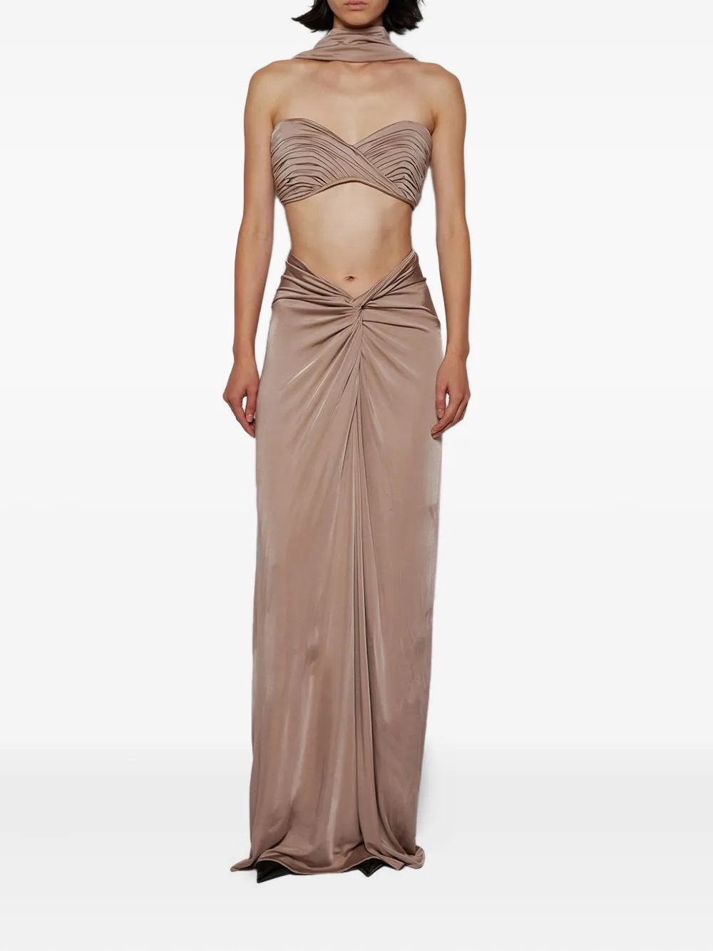 The New Arrivals Ilkyaz Ozel pleated halterneck top | Vests & Tank Tops | Image 2