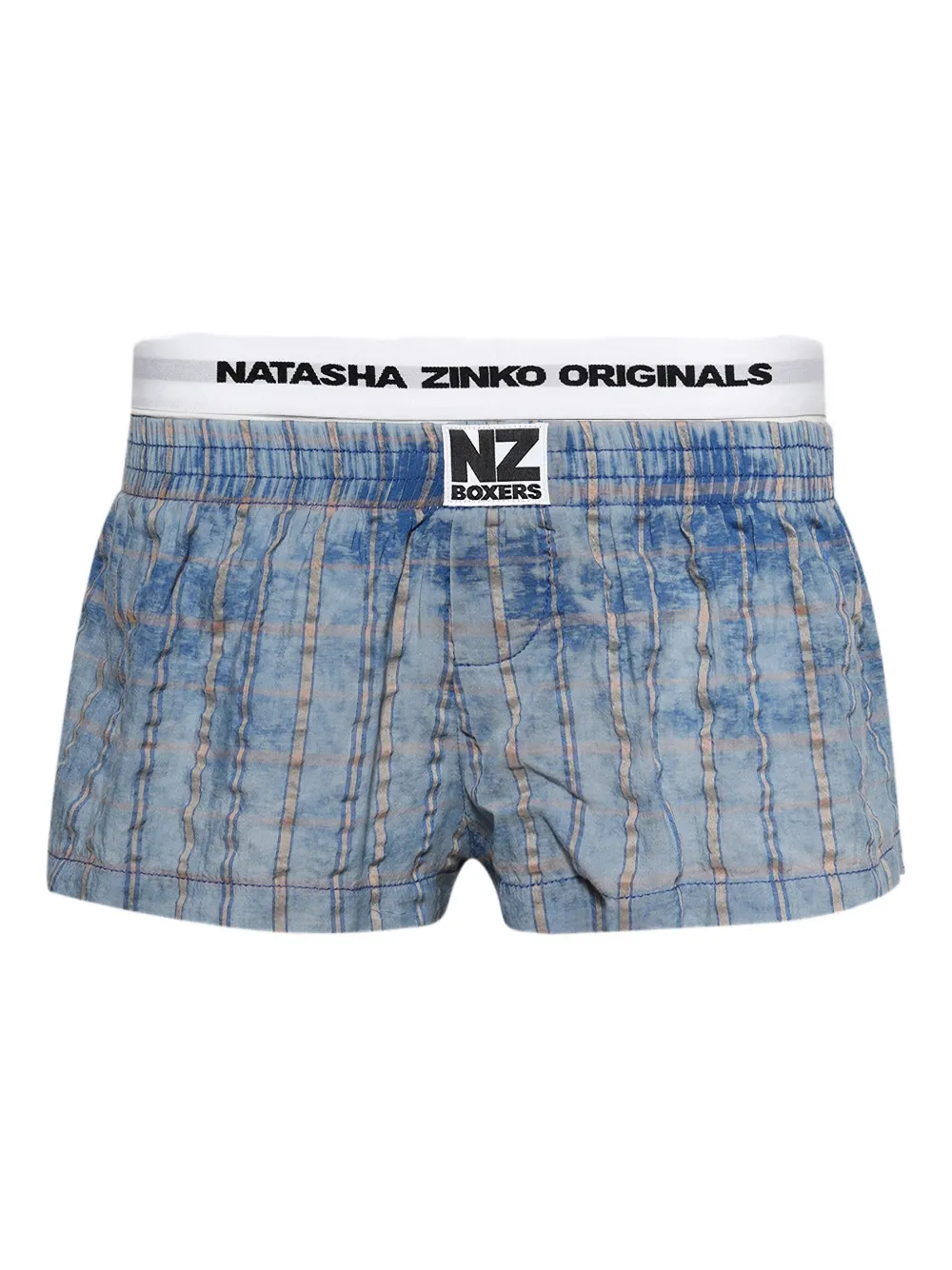 Natasha Zinko checkered shorts Blauw