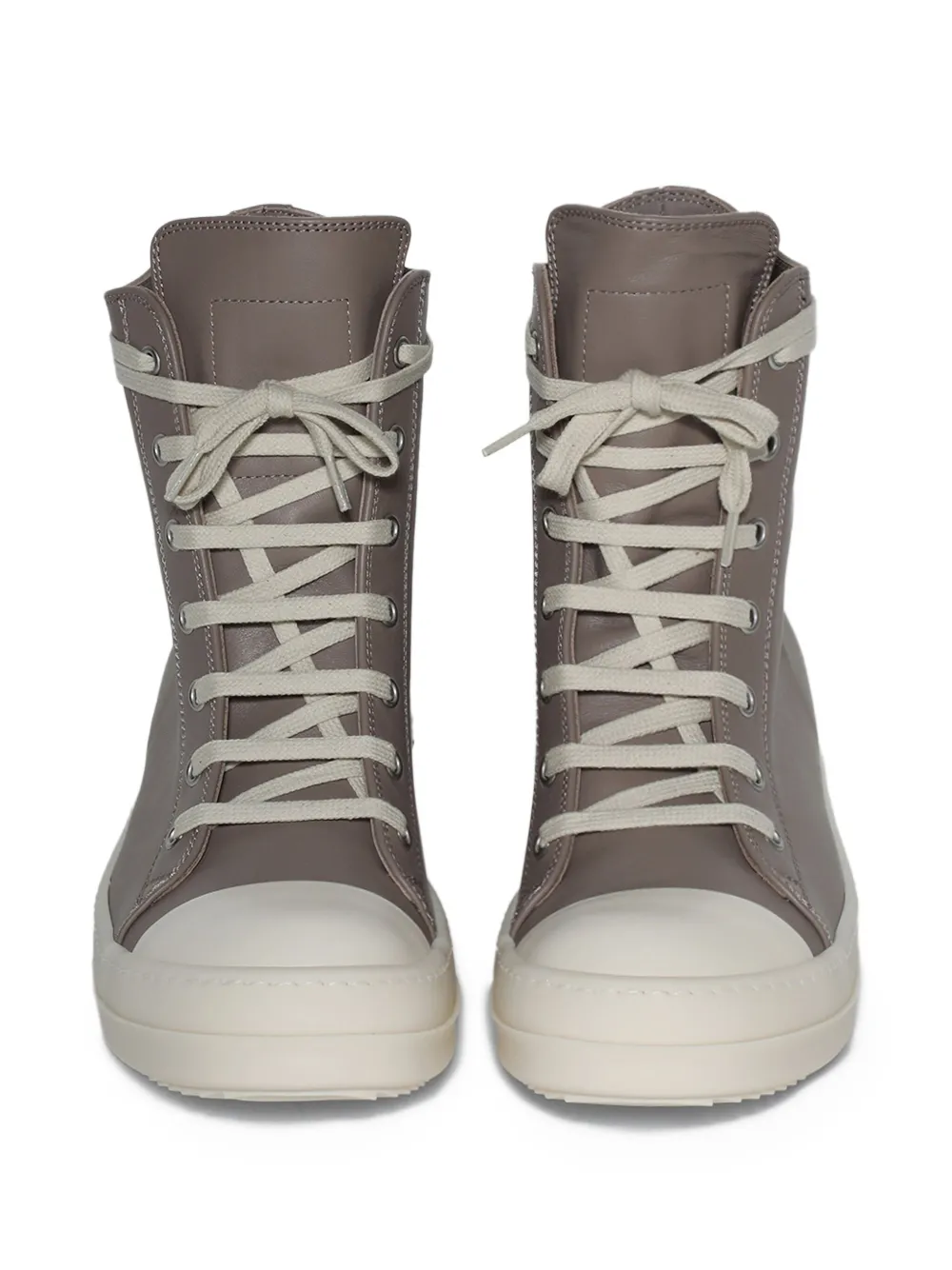 Rick Owens Leren high-top sneakers met ritssluiting Bruin