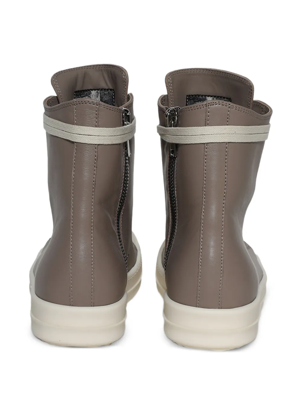 Rick Owens Leren high-top sneakers met ritssluiting - Bruin