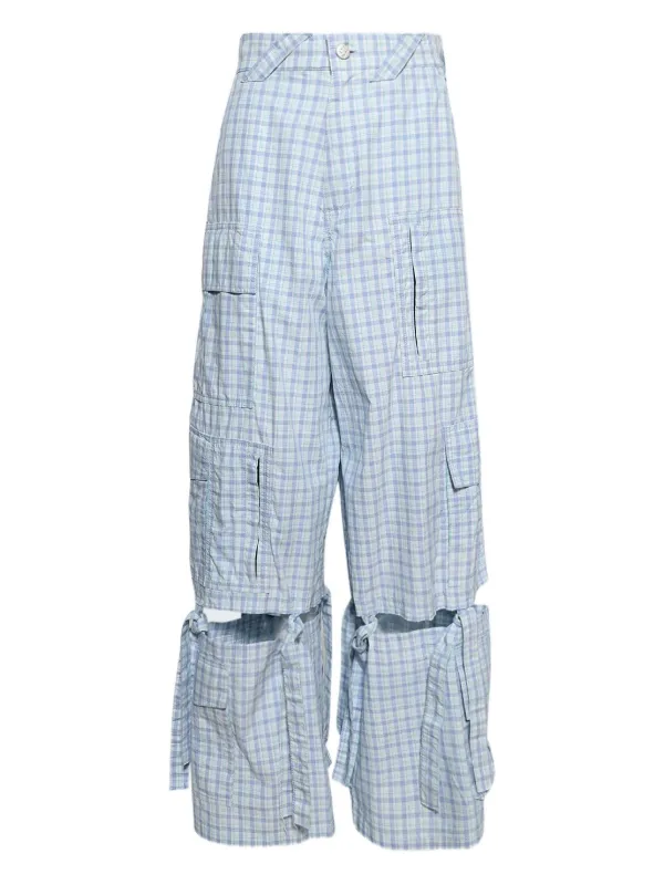 Natasha Zinko チェック カーゴパンツ | ブルー | FARFETCH JP