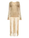diotima sequins-embellished fringe maxi dress - Neutrals