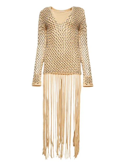 diotima sequins-embellished fringe maxi dress