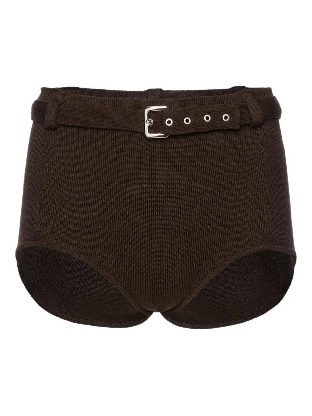 Magda Butrym Belted Ribbed-knit Shorts