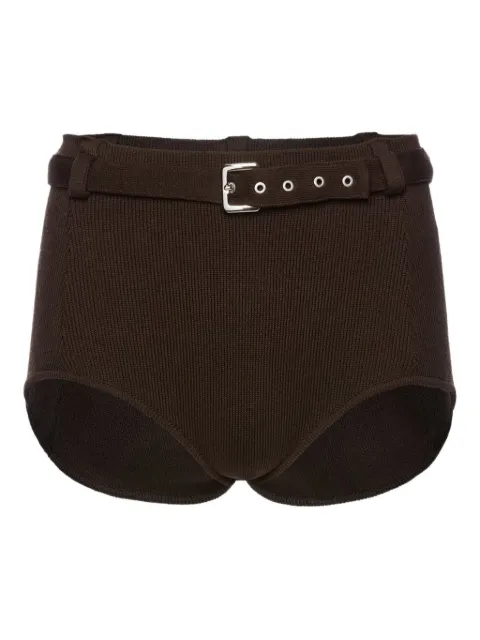 Magda Butrym belted ribbed-knit shorts