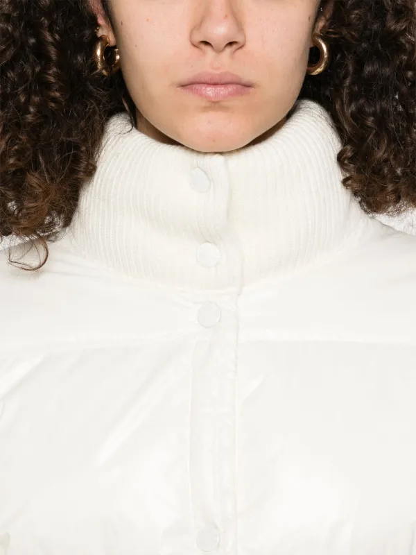 ☆MONCLER☆ ダウンパネル×ウールニットジャケット♪ Moncler ニットパネル ジャケット | ホワイト | FARFETCH JP