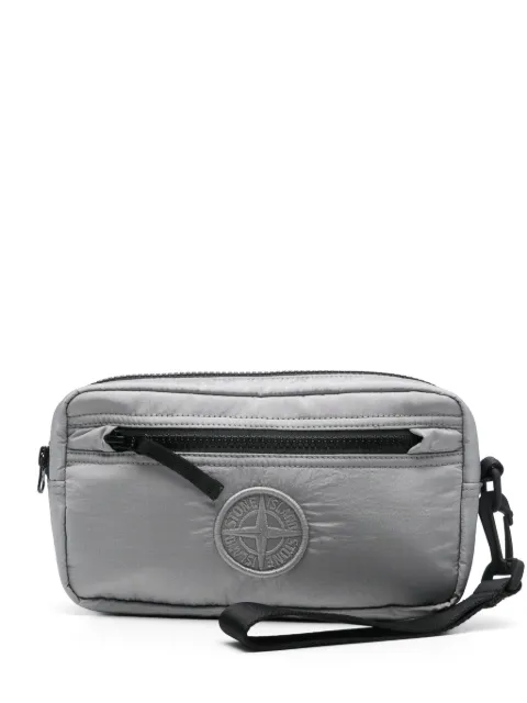 Stone Island Compass-embroidered clutch bag