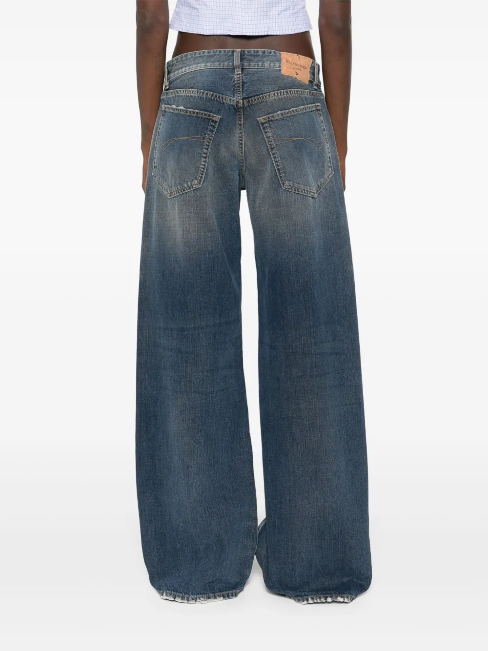 Balenciaga Jeans met logopatch Blauw