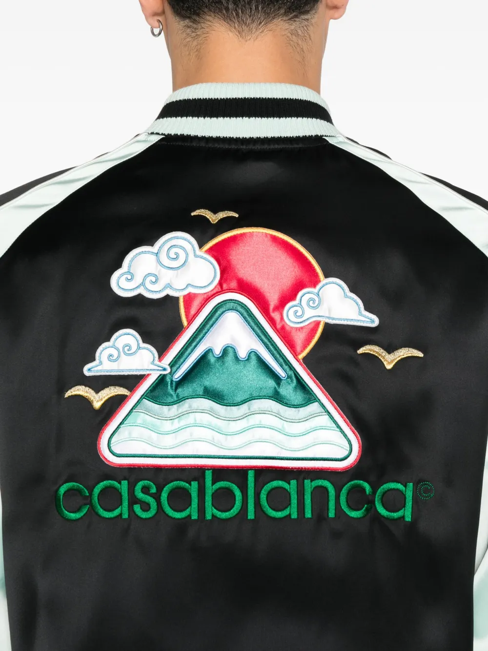 Casablanca embroidered-logo bomber jacket Zwart