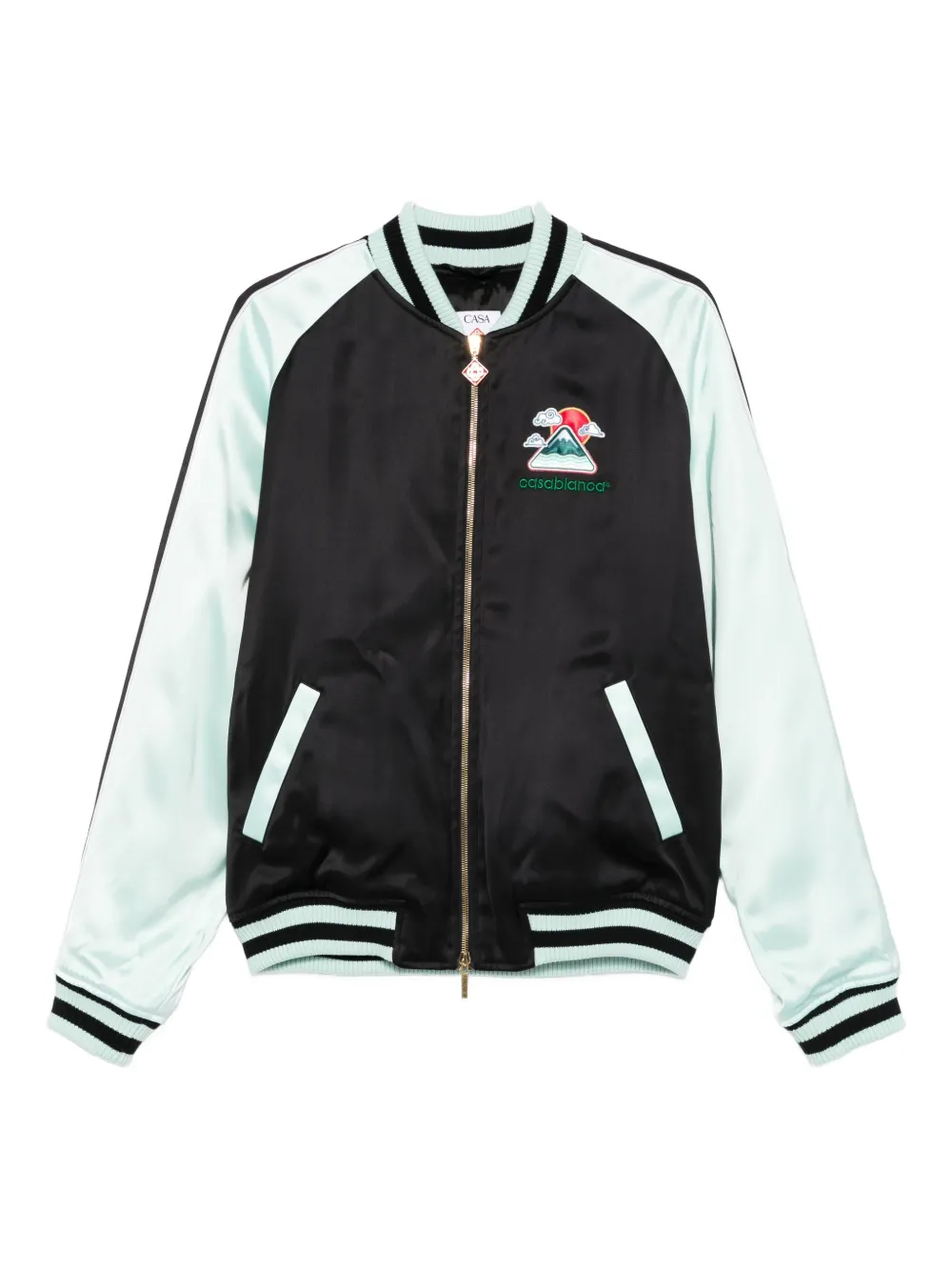 Casablanca embroidered-logo bomber jacket Zwart