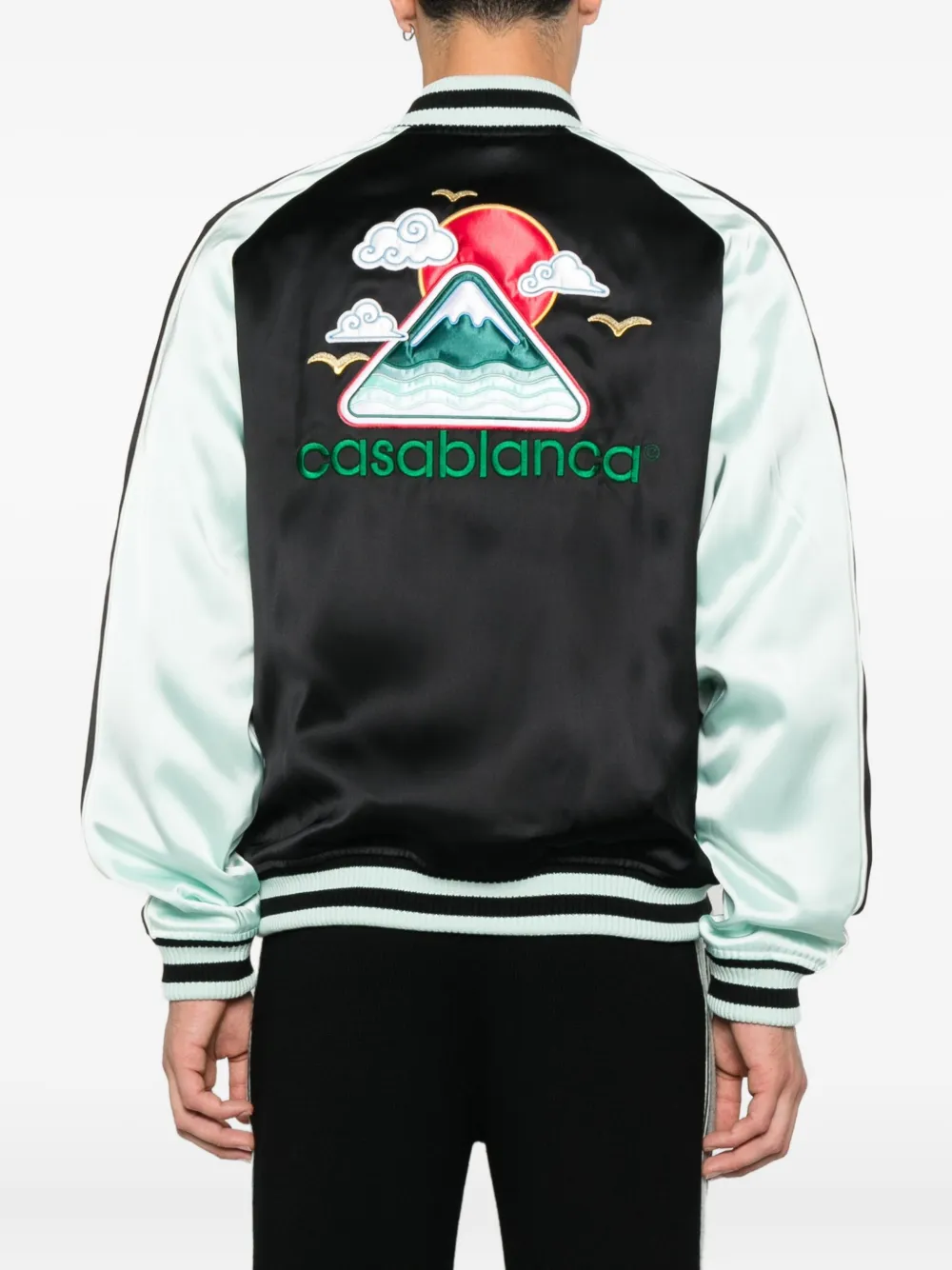 Casablanca embroidered-logo bomber jacket Zwart