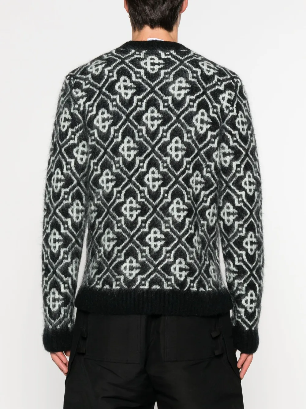 Casablanca monogram-pattern knitted sweater Zwart