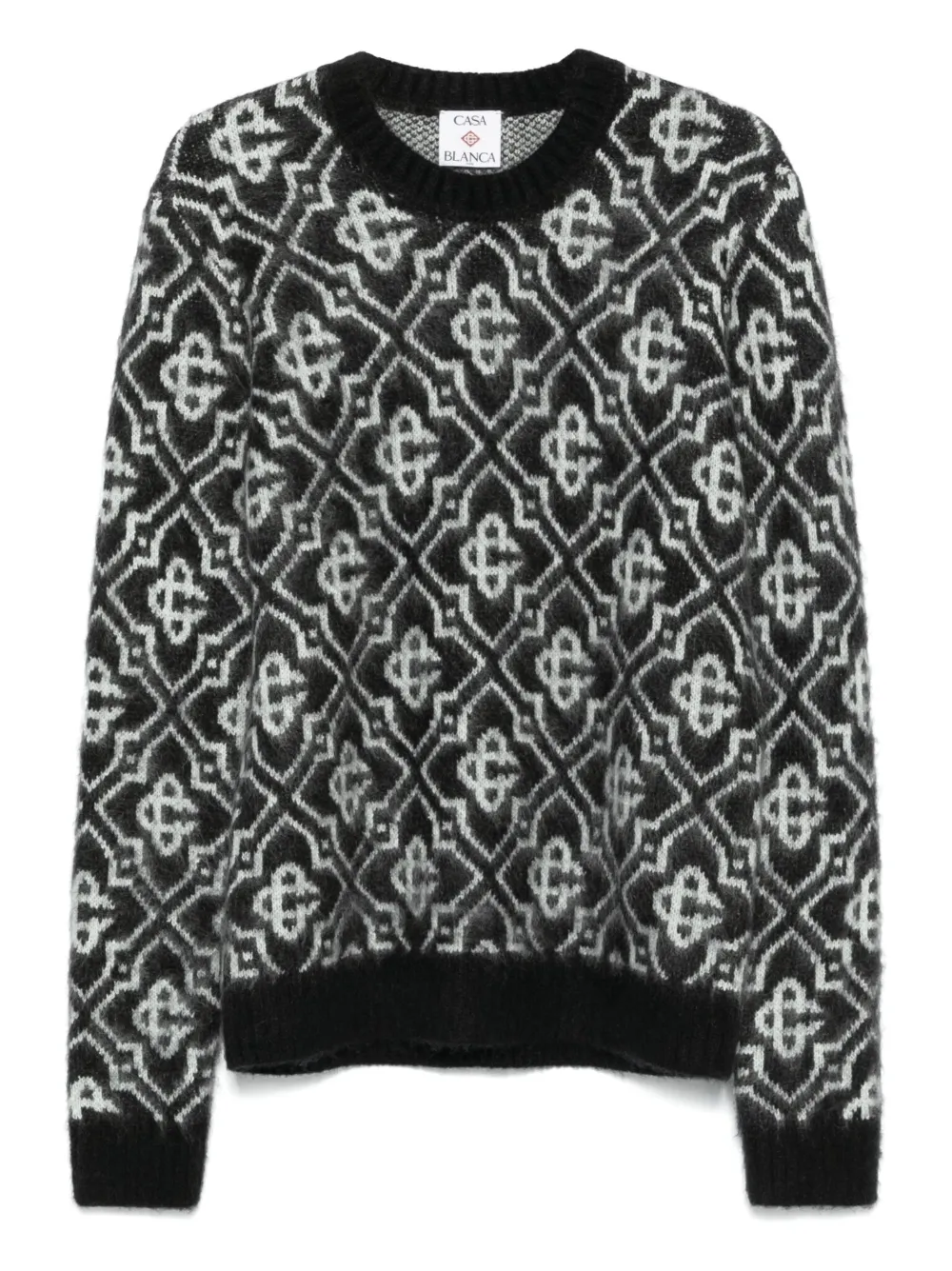 Casablanca monogram-pattern knitted sweater Zwart