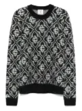 Casablanca monogram-pattern knitted sweater - Black