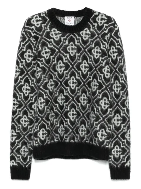 Casablanca monogram-pattern knitted sweater