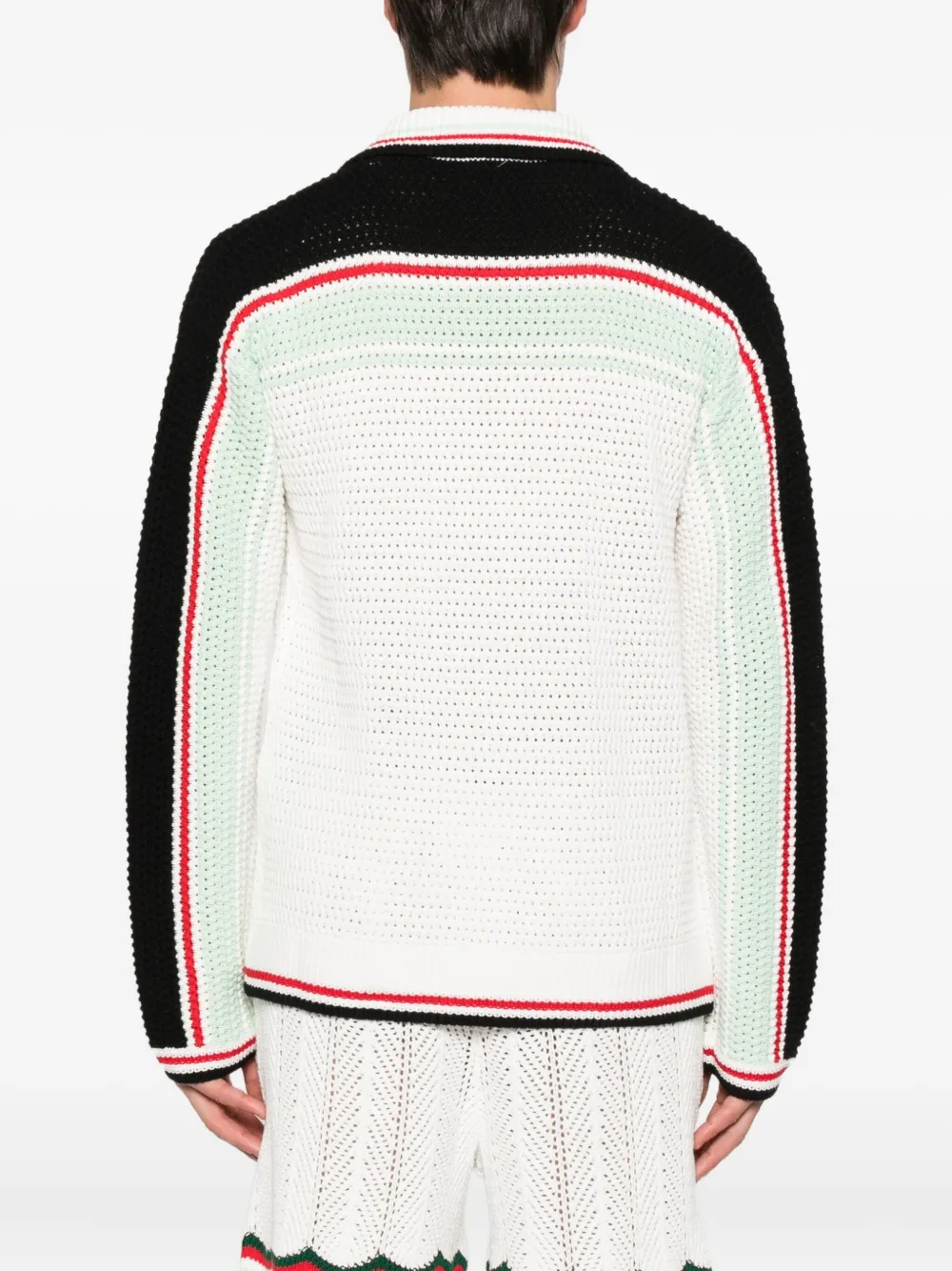 Casablanca stripe-detail cardigan Wit