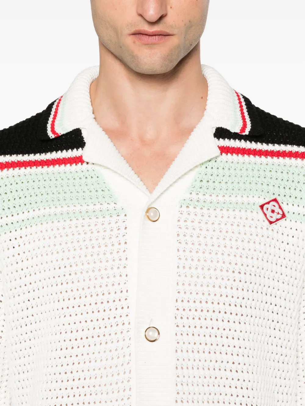 Casablanca stripe-detail cardigan Wit