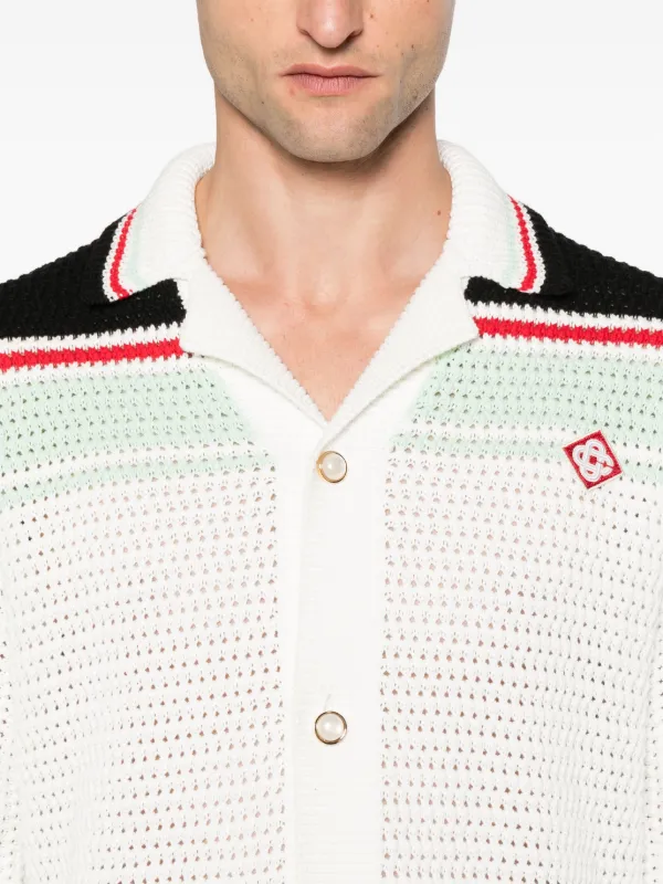 Casablanca stripe-detail Cardigan | White | FARFETCH