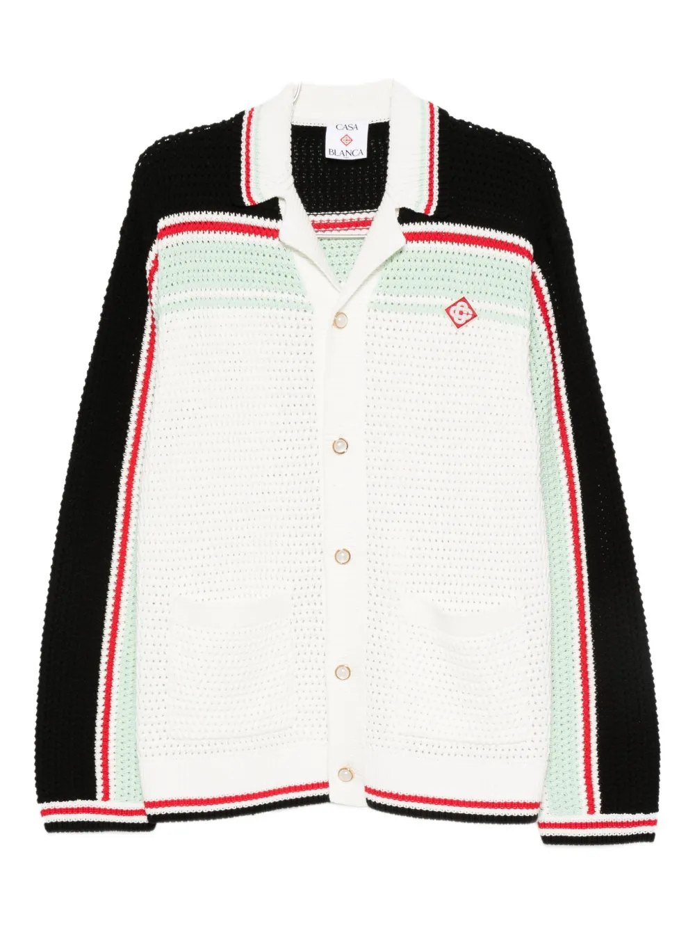 Casablanca stripe-detail cardigan Wit