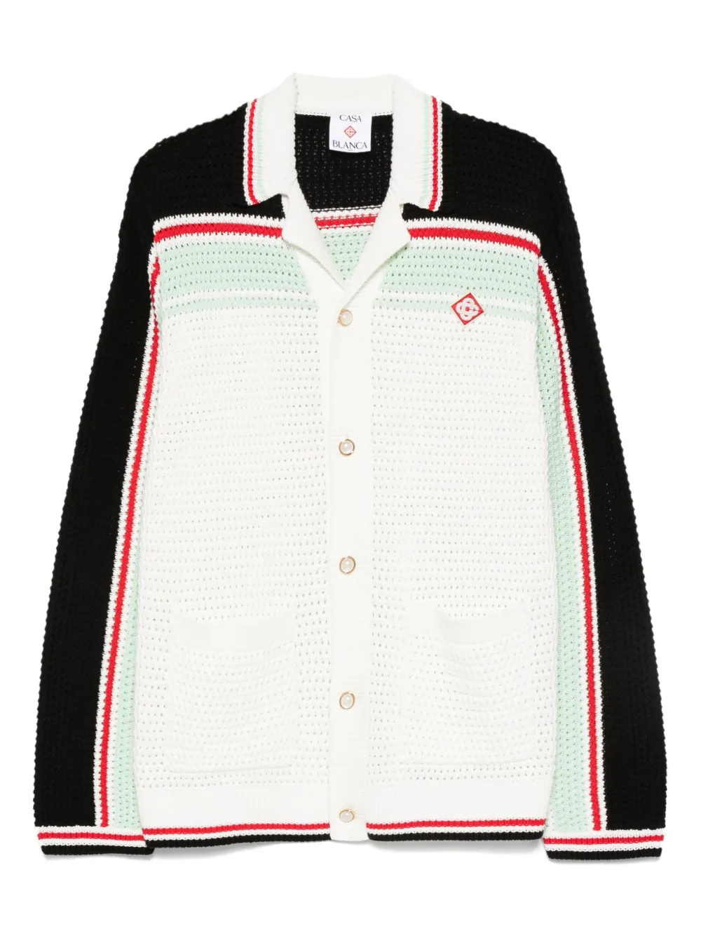 Casablanca stripe-detail cardigan | White | Image 1