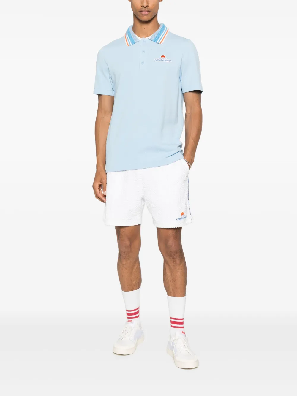 Casablanca organic-cotton polo shirt - Blauw