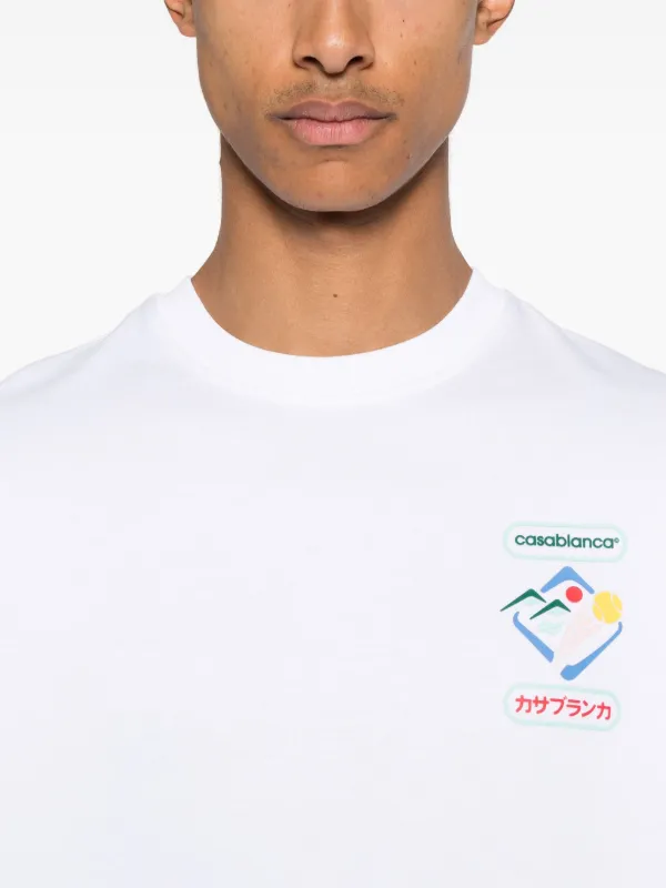 [CASABLANCA]オーガニックコットンジャージー Tシャツ Casablanca オーガニックコットン Tシャツ | ホワイト | FARFETCH JP