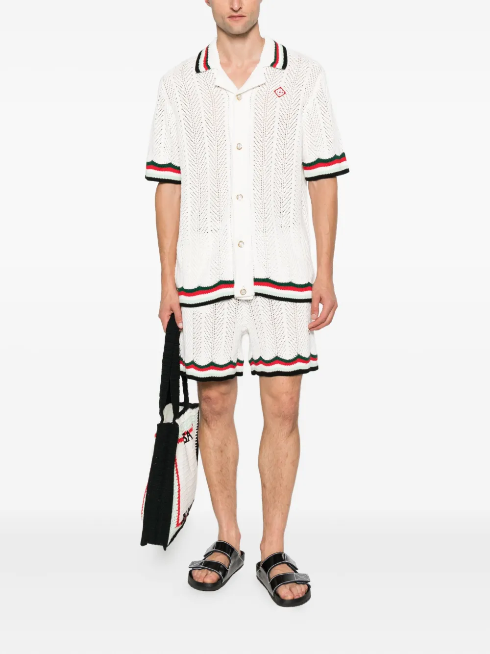 Casablanca logo-embroidered shirt Wit